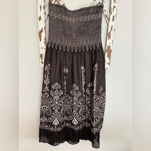 J Gee Dress Sleeveless Tube Boho Midi Dress One‎ Size Fits Most Petite.